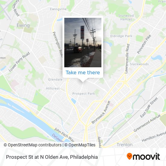 Prospect St at  N Olden Ave map