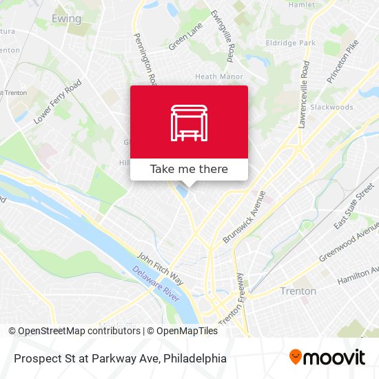 Prospect St at Parkway Ave map