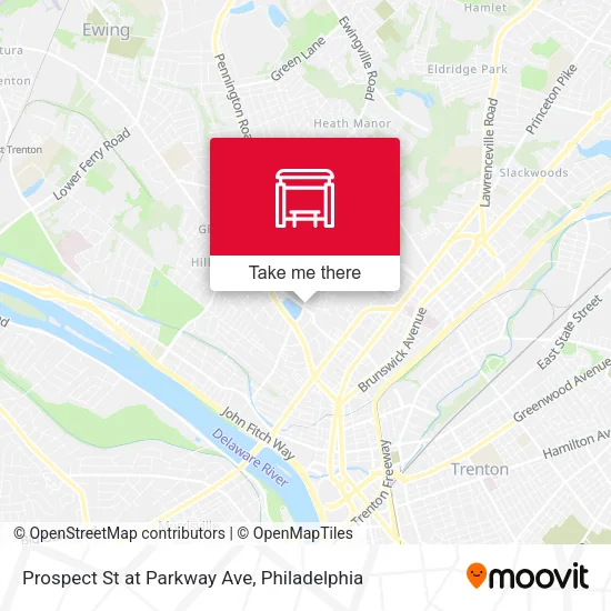 Prospect St at Parkway Ave map