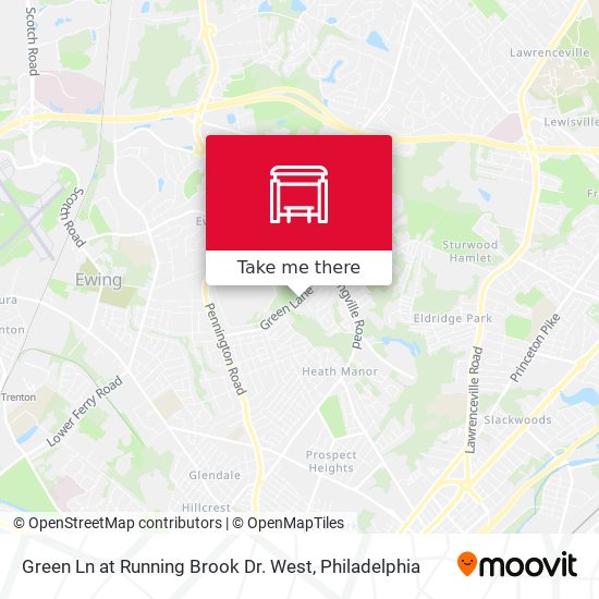 Green Ln at Running Brook Dr. West map