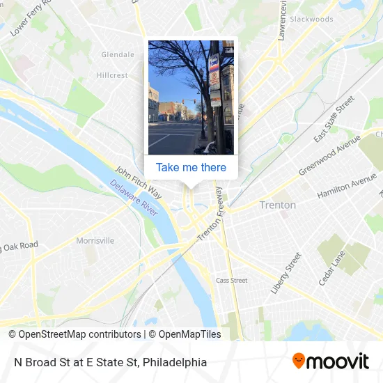 N Broad St at E State St map