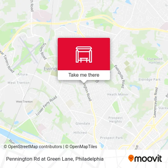 Pennington Rd at Green Lane map