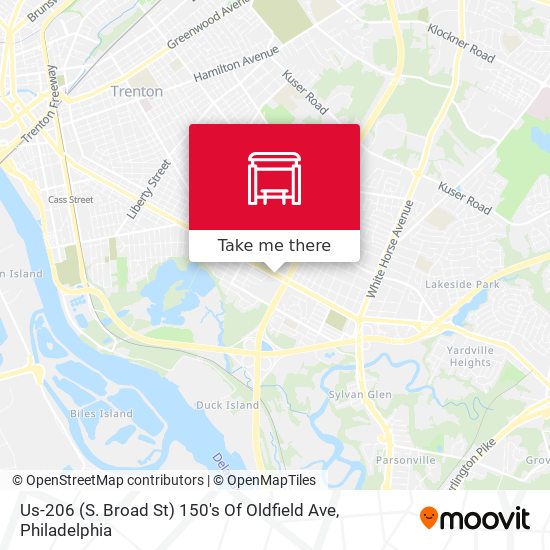 Us-206 (S. Broad St) 150's Of Oldfield Ave map