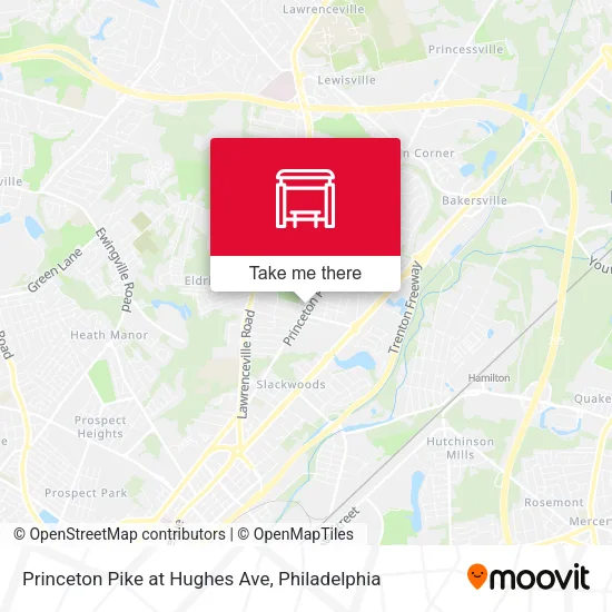 Princeton Pike at Hughes Ave map