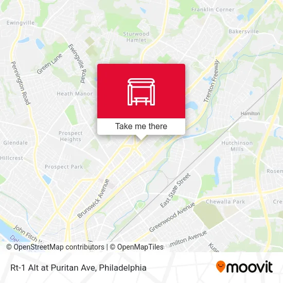 Rt-1 Alt at Puritan Ave map