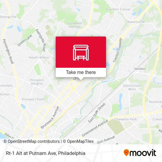 Rt-1 Alt at Putnam Ave map