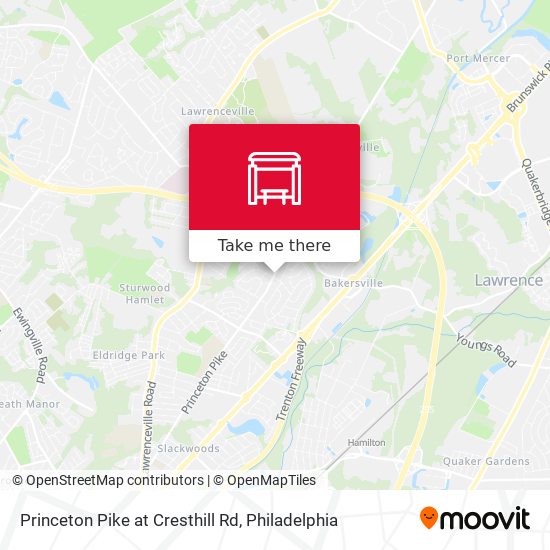 Princeton Pike at Cresthill Rd map