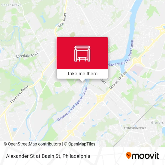 Alexander St at Basin St map