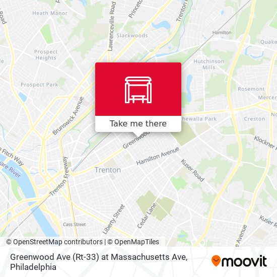 Greenwood Ave (Rt-33) at Massachusetts Ave map