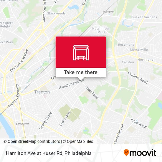 Hamilton Ave at Kuser Rd map