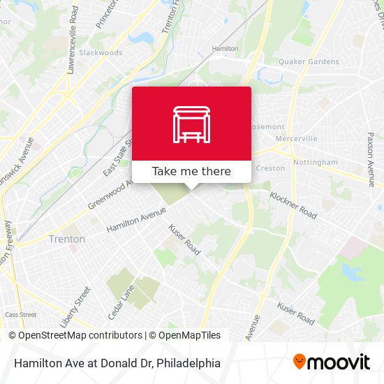 Hamilton Ave at Donald Dr map