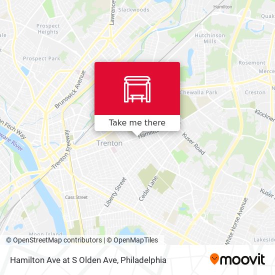 Hamilton Ave at S Olden Ave map