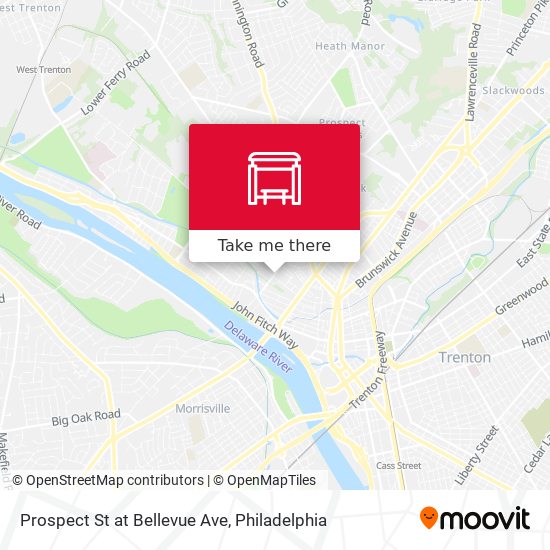 Prospect St at Bellevue Ave map