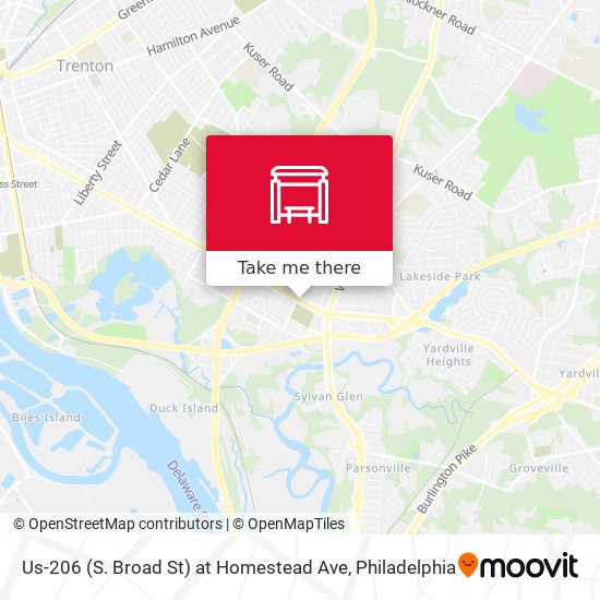 Us-206 (S. Broad St) at Homestead Ave map
