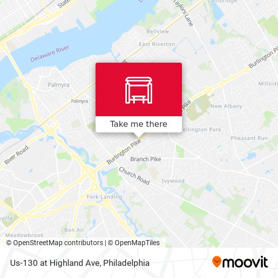 Us-130 at Highland Ave map