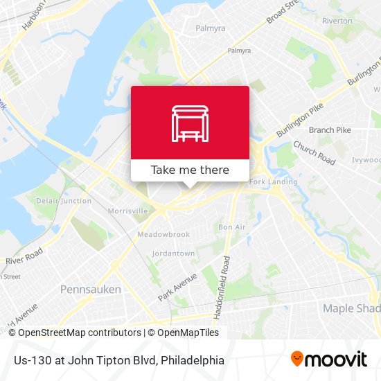 Us-130 at John Tipton Blvd map