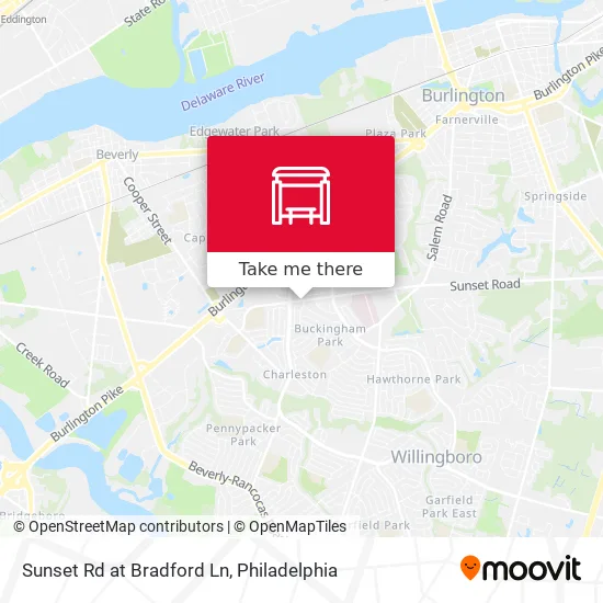 Sunset Rd at Bradford Ln map