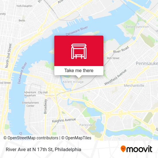 River Ave at N 17th St map