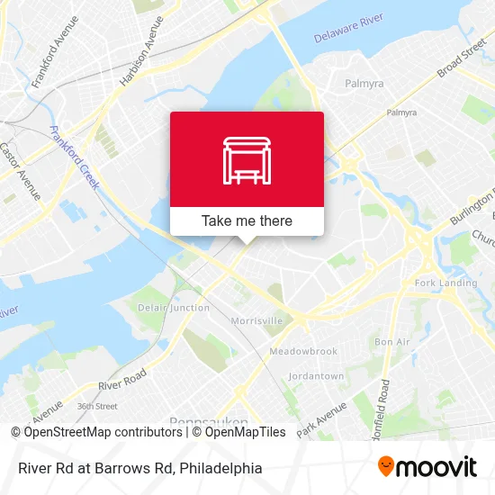 River Rd at Barrows Rd map