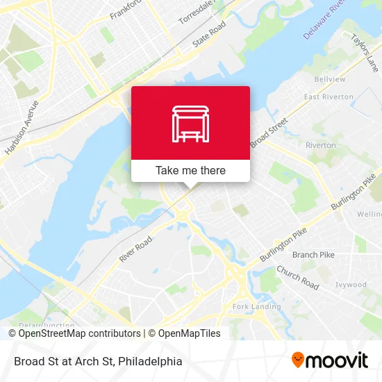 Broad St at Arch St map