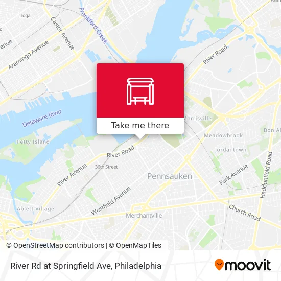 River Rd at Springfield Ave map