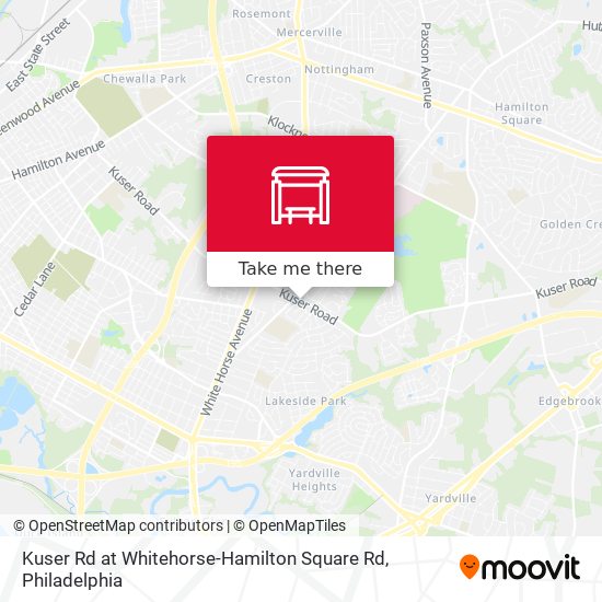 Kuser Rd at Whitehorse-Hamilton Square Rd map