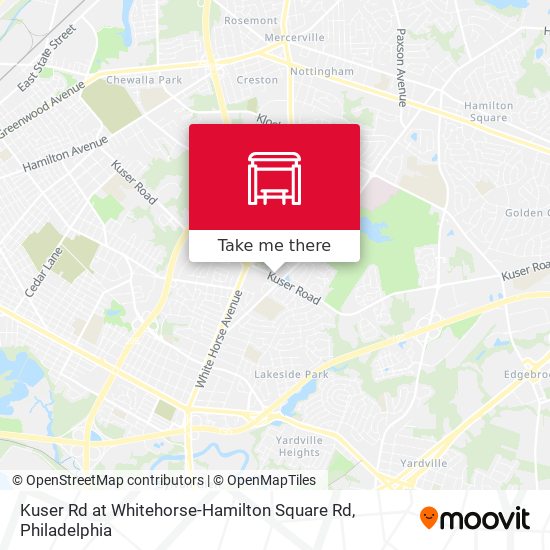 Kuser Rd at Whitehorse-Hamilton Square Rd map