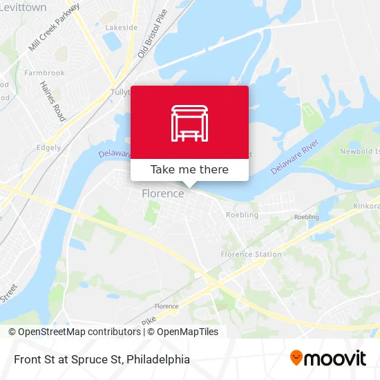 Front St at Spruce St map