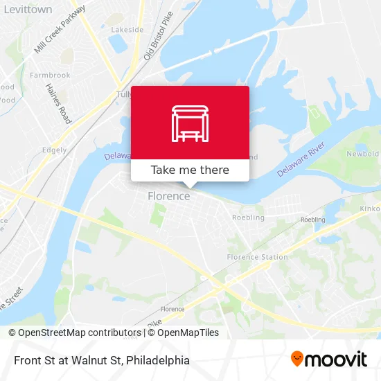 Front St at Walnut St map