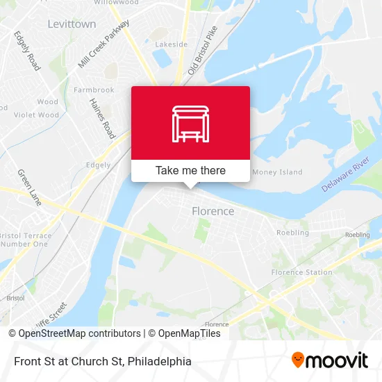 Front St at Church St map