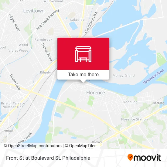 Front St at Boulevard St map