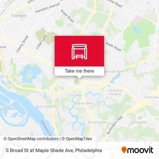 S Broad St at Maple Shade Ave map