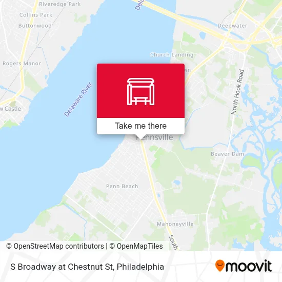 S Broadway at Chestnut St map