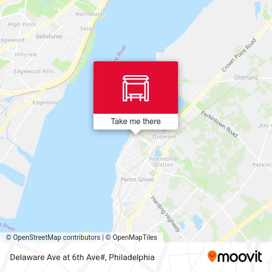 Delaware Ave at 6th Ave# map