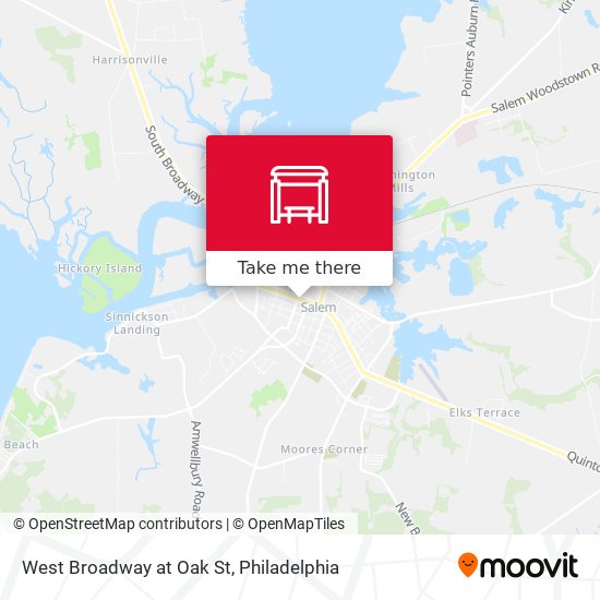 West Broadway at Oak St map