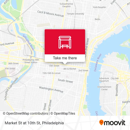 Market St at 10th St map