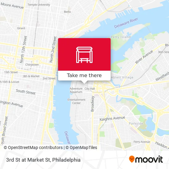 3rd St at Market St map