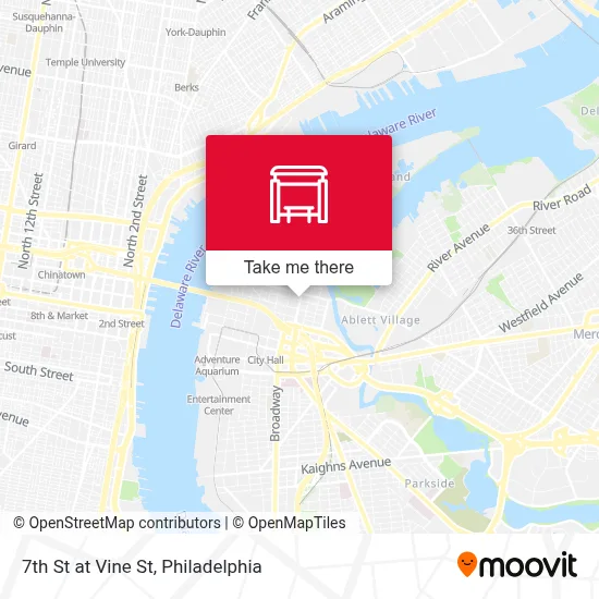 7th St at Vine St map