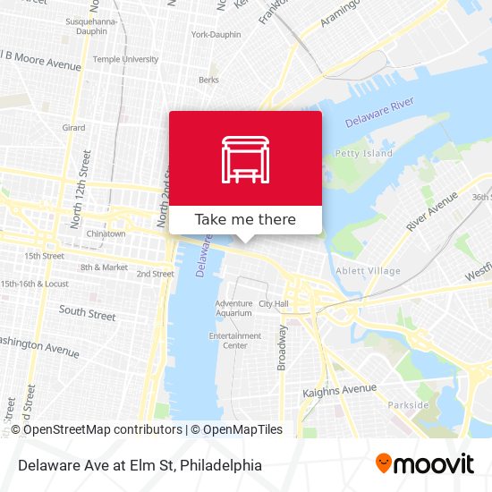 Delaware Ave at Elm St map