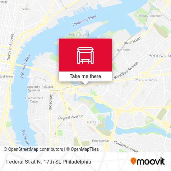 Federal St at N. 17th St map