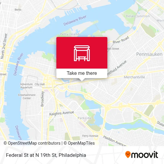Federal St at N 19th St map