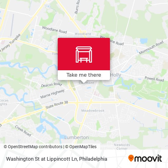 Washington St at Lippincott Ln map