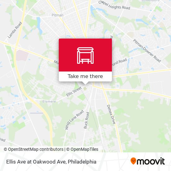 Ellis Ave at Oakwood Ave map