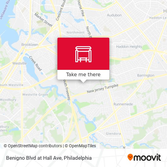 Benigno Blvd at Hall Ave map