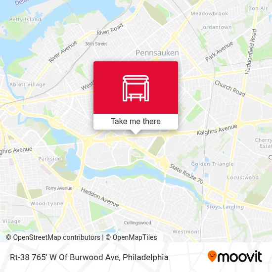 Rt-38 765' W Of Burwood Ave map