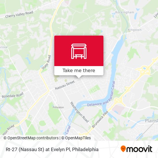 Rt-27 (Nassau St) at Evelyn Pl map