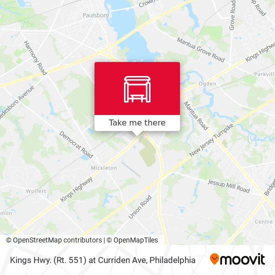 Kings Hwy. (Rt. 551) at Curriden Ave map