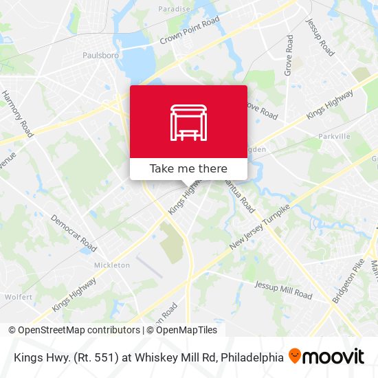 Mapa de Kings Hwy. (Rt. 551) at Whiskey Mill Rd