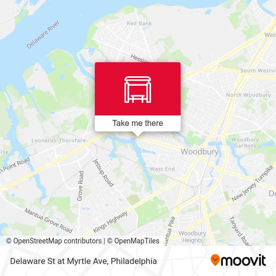 Delaware St at Myrtle Ave map