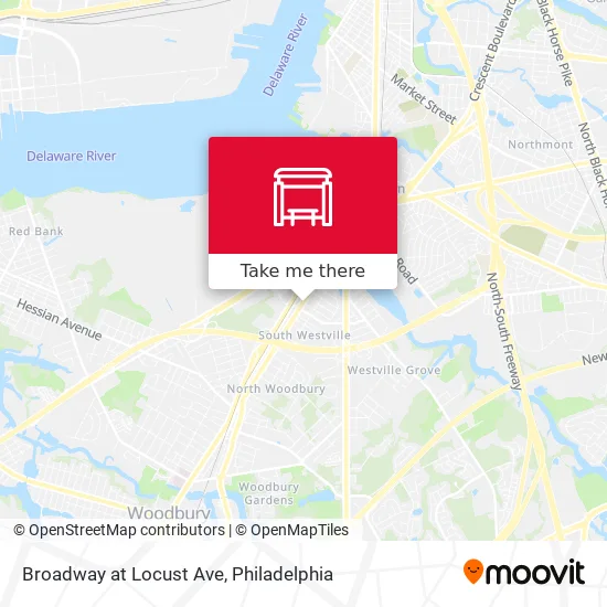 Broadway at Locust Ave map